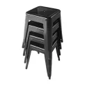Bolero Bistro Steel Low Stool Black (Pack Of 4) - Image 2