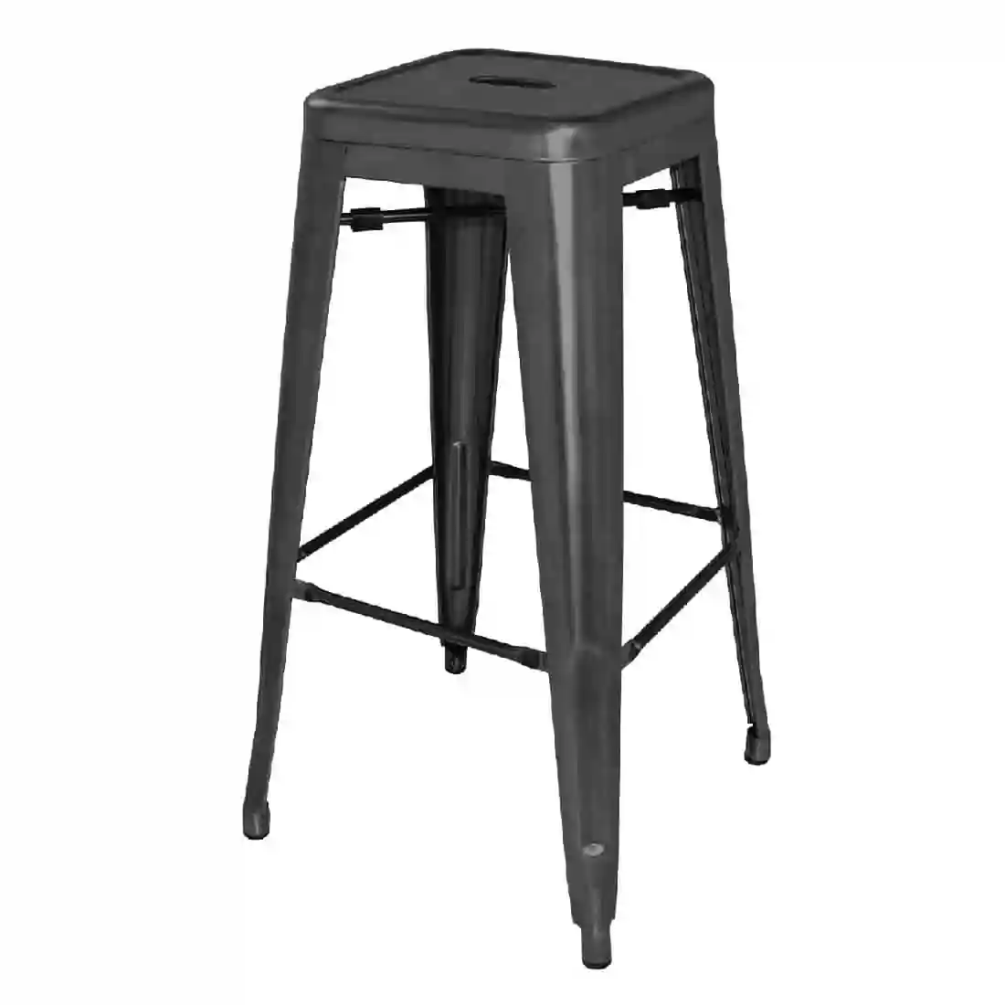 Bolero Bistro Steel High Stool Black (Pack of 4) - Image 1