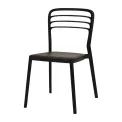 Newquay Ocean Plastic Outdoor Chair in Black (Pack of 4) - Image 1