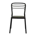 Newquay Ocean Plastic Outdoor Chair in Black (Pack of 4) - Image 2