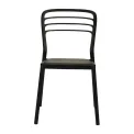 Newquay Ocean Plastic Outdoor Chair in Black (Pack of 4) - Image 3