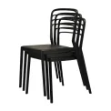 Newquay Ocean Plastic Outdoor Chair in Black (Pack of 4) - Image 5