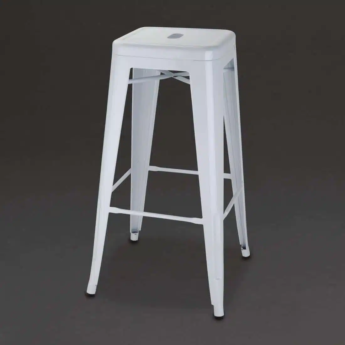 Bolero Bistro Galvanised Steel High Stools White (Pack of 4) - Image 1