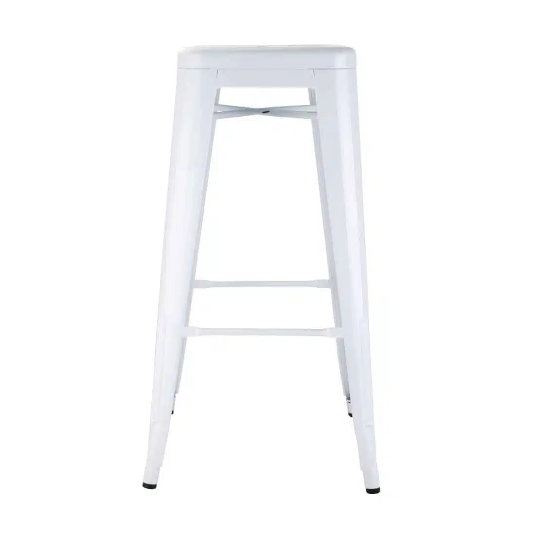 Bolero Bistro Galvanised Steel High Stools White (Pack of 4) - Image 3