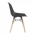 Bolero Arlo PP Moulded Side Chair Charcoal with Spindle Legs (Pack of 2) - Image 2