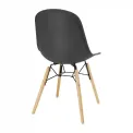 Bolero Arlo PP Moulded Side Chair Charcoal with Spindle Legs (Pack of 2) - Image 3