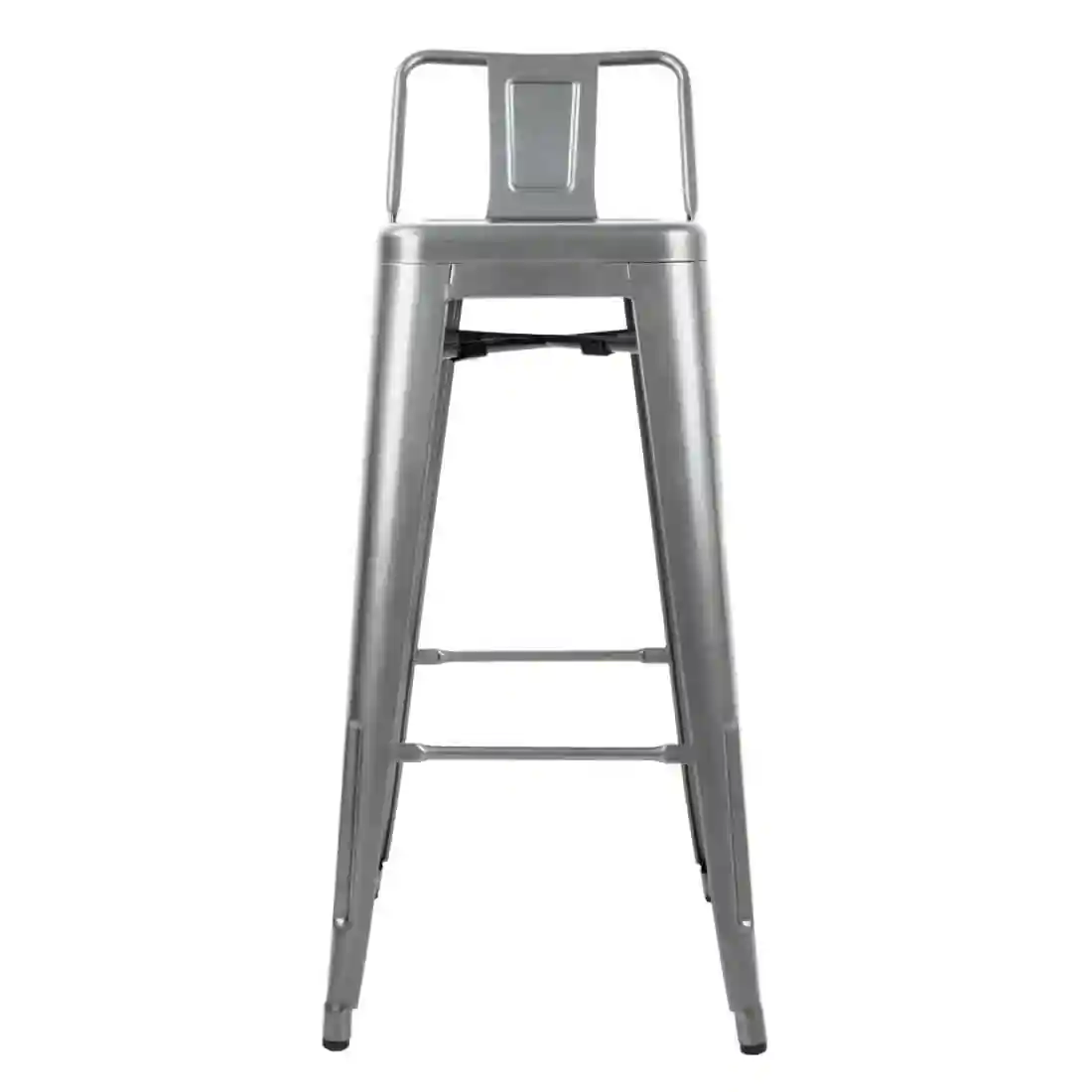 Bolero Bistro High Stool With Backrest Gun Metal (Pack of 4) - Image 2