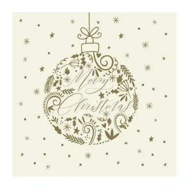 Swantex Tis The Season Dinner Napkin 3Ply 1/4Fold - 400x400mm (Pack 600)