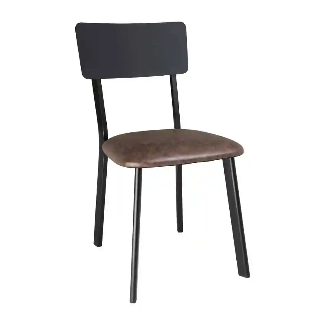 Bolero Metal & PU Side Chairs Vintage Mocha (Pack 4) - Image 1