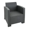 Bolero PP Armchair and Table Wicker Set Grey - Image 2