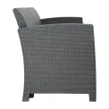 Bolero PP Armchair and Table Wicker Set Grey - Image 3