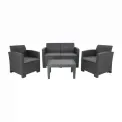 Bolero PP Armchair and Table Wicker Set Grey - Image 5