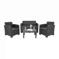 Bolero PP Armchair and Table Wicker Set Grey - Image 6