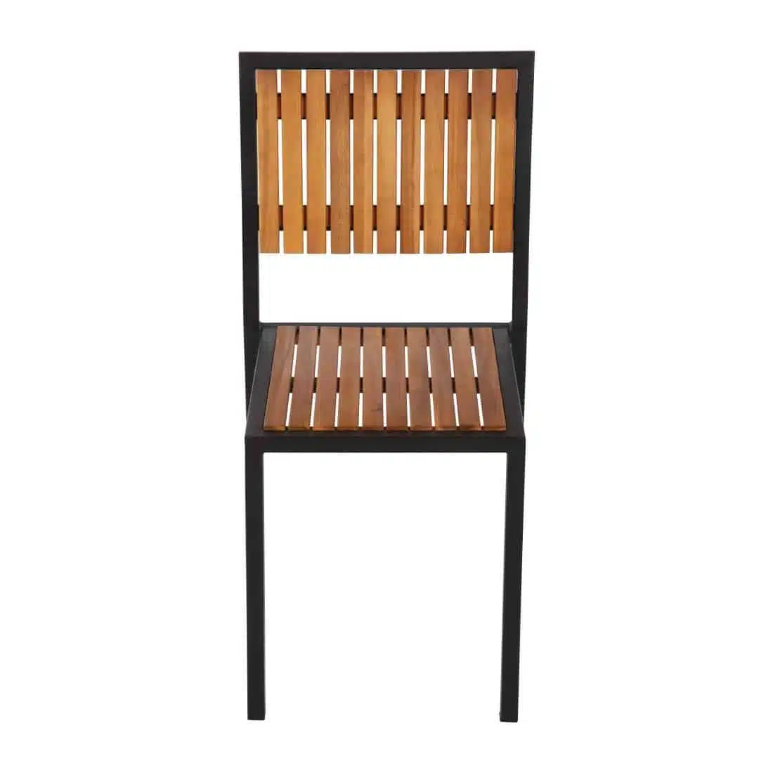 Bolero Steel & Acacia Side Chairs (Pack of 4) - Image 7