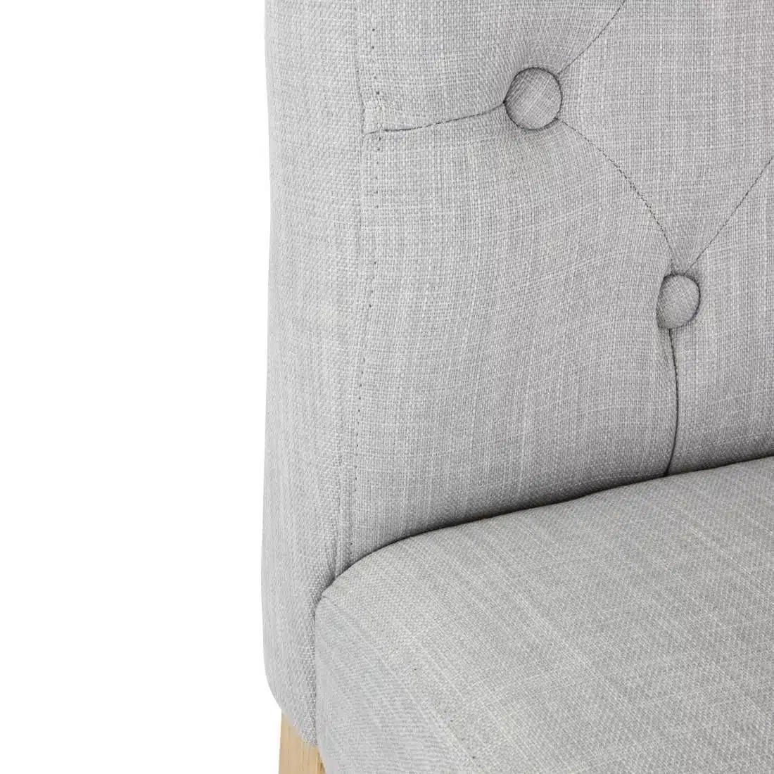 Bolero Chiswick Button Dining Chairs French Grey (Pack of 2) - Image 4