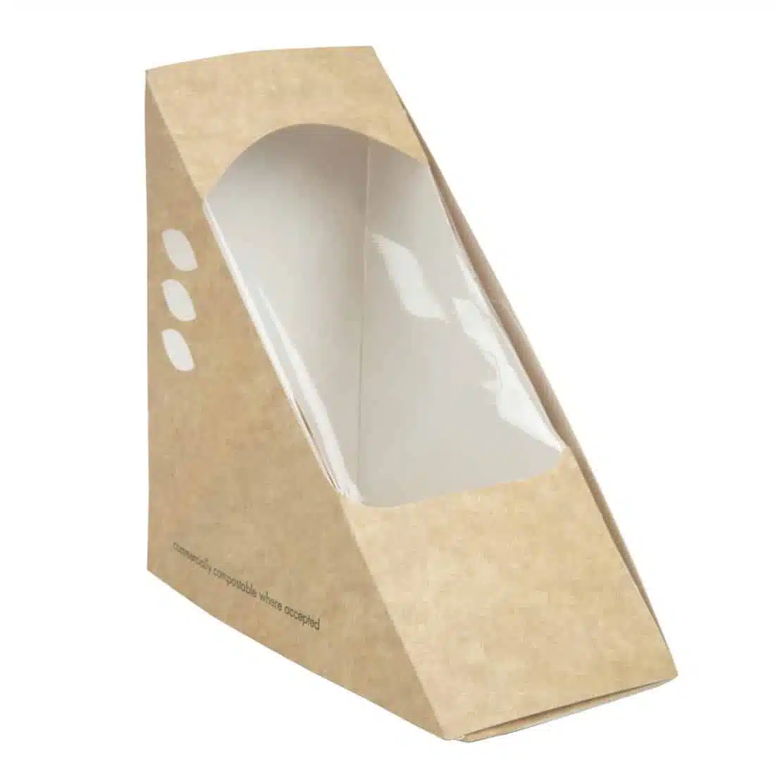 Vegware Compostable Kraft Sandwich Wedges 65mm (Pack of 500) - Image 1