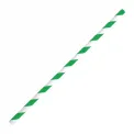 Fiesta Compostable Bendy Paper Straws Green Stripes (Pack of 250) - Image 1