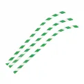 Fiesta Compostable Bendy Paper Straws Green Stripes (Pack of 250) - Image 4