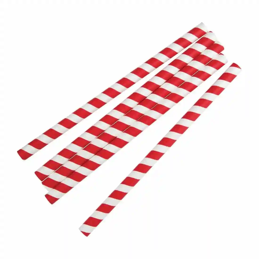 Fiesta Compostable Paper Smoothie Straws Red Stripes (Pack of 250) - Image 2