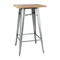 Bolero Bistro Bar Table with Wooden Top Galvanised Steel (Single) - Image 1