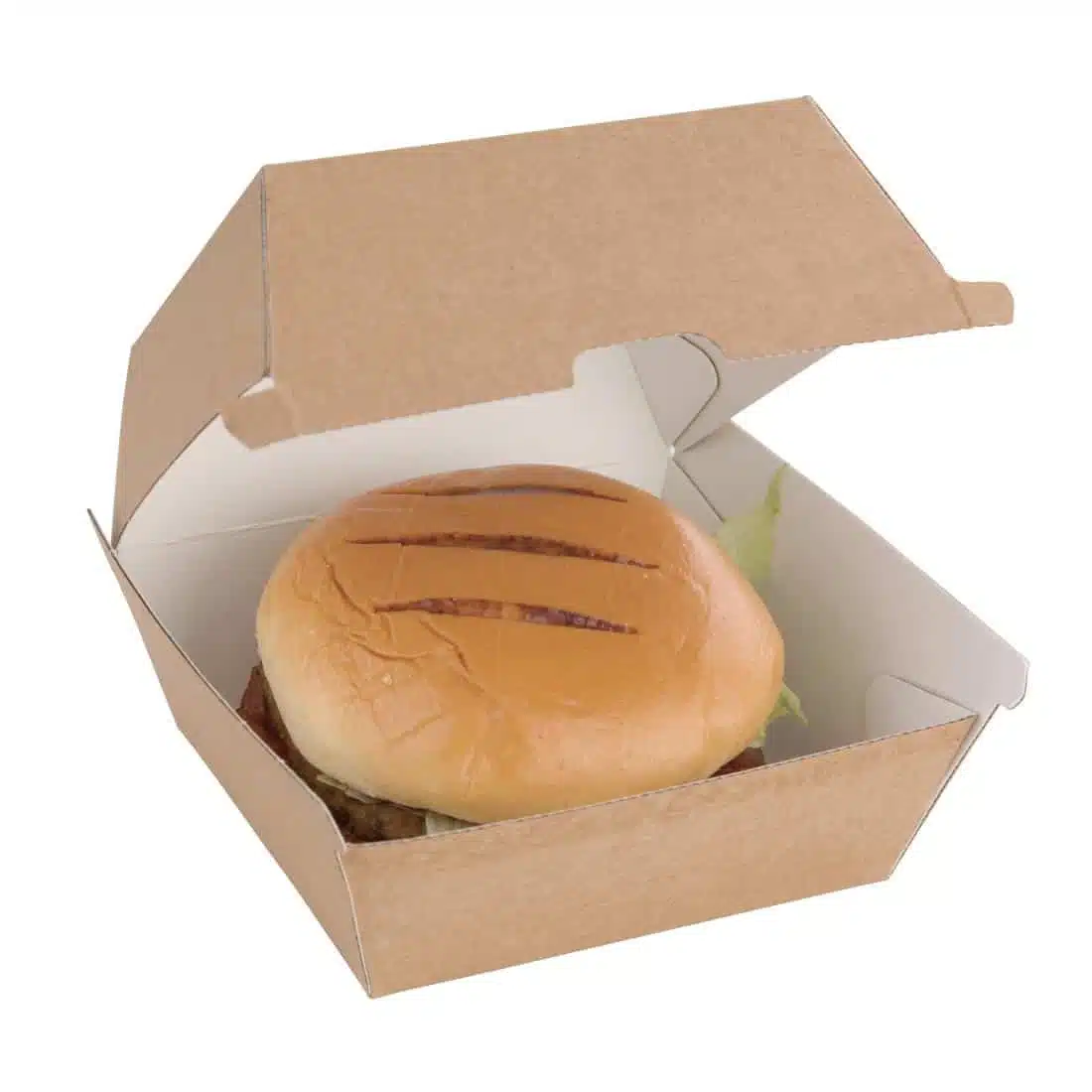 Fiesta Compostable Kraft Burger Boxes Small 105mm (Pack of 200) - Image 2