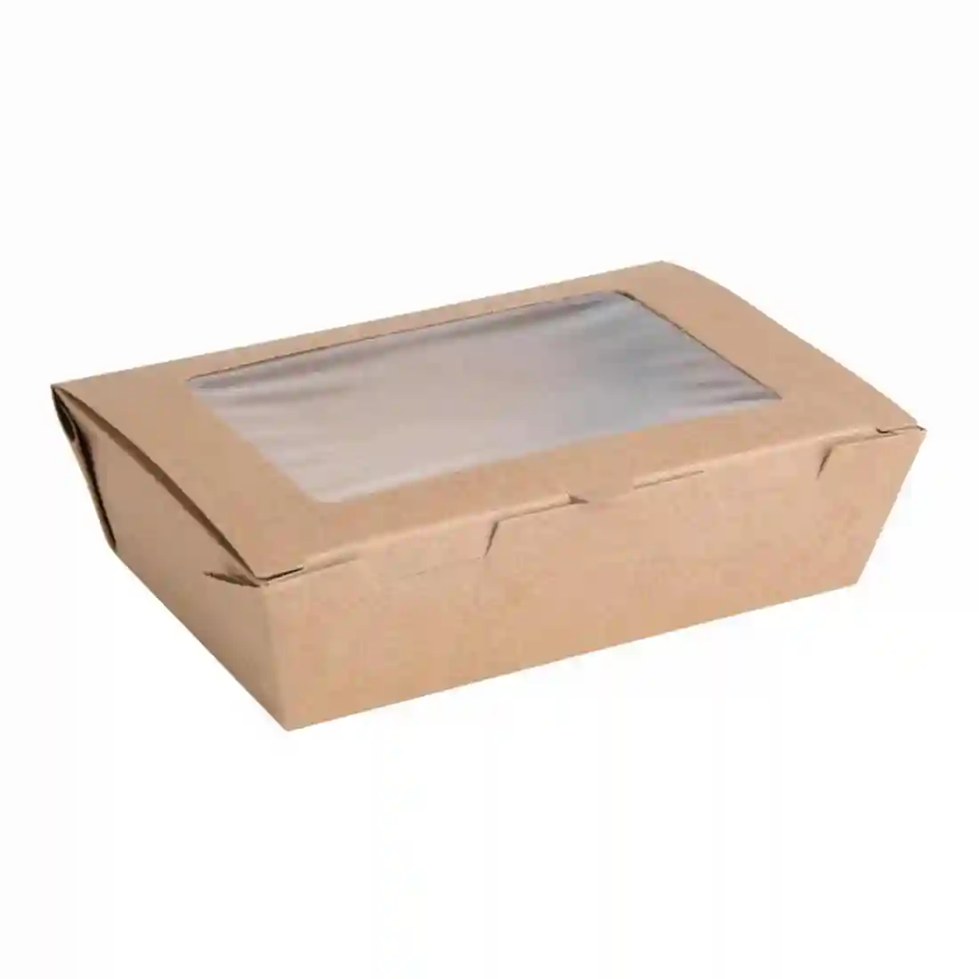 Fiesta Compostable Salad Boxes with PLA Windows 700ml (Pack of 200) - Image 1