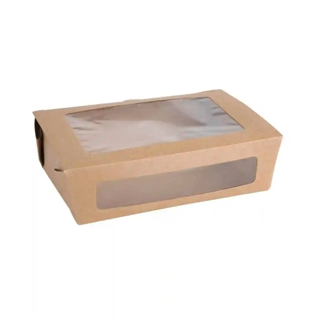 Fiesta Compostable Salad Boxes with PLA Windows 1600ml (Pack of 200) - Image 1