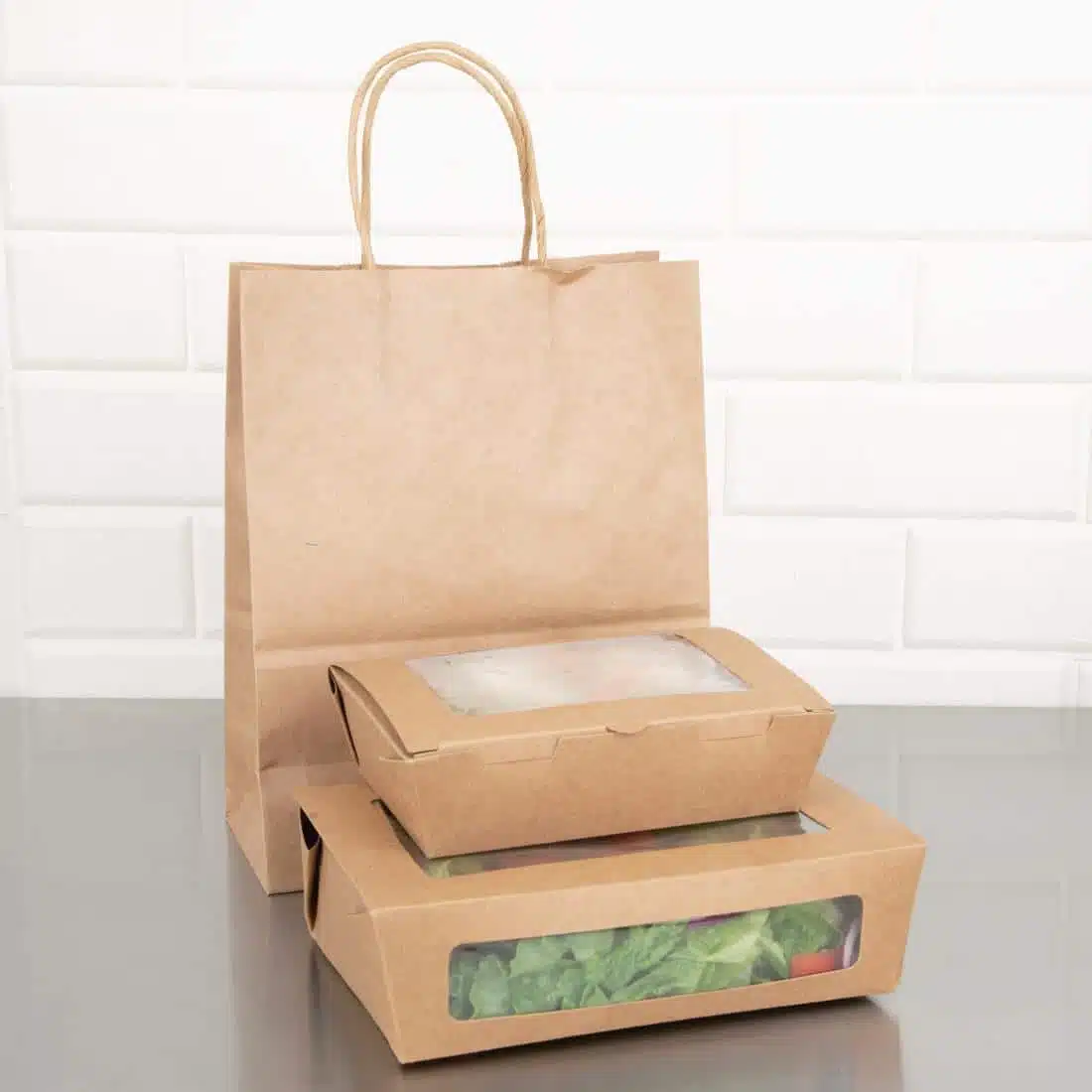 Fiesta Compostable Salad Boxes with PLA Windows 1600ml (Pack of 200) - Image 5