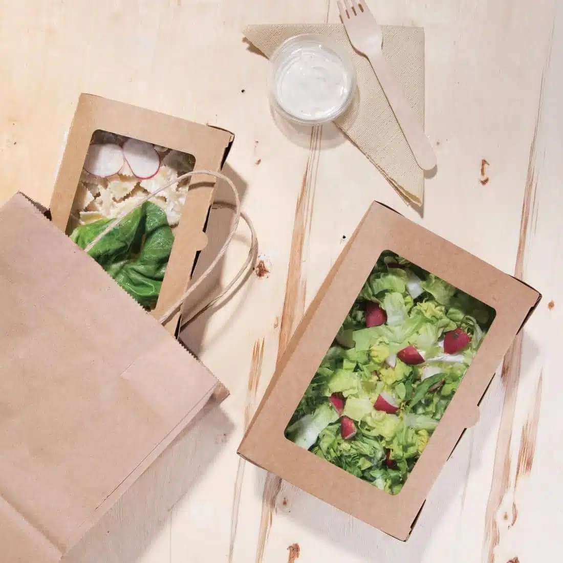 Fiesta Compostable Salad Boxes with PLA Windows 1600ml (Pack of 200) - Image 6