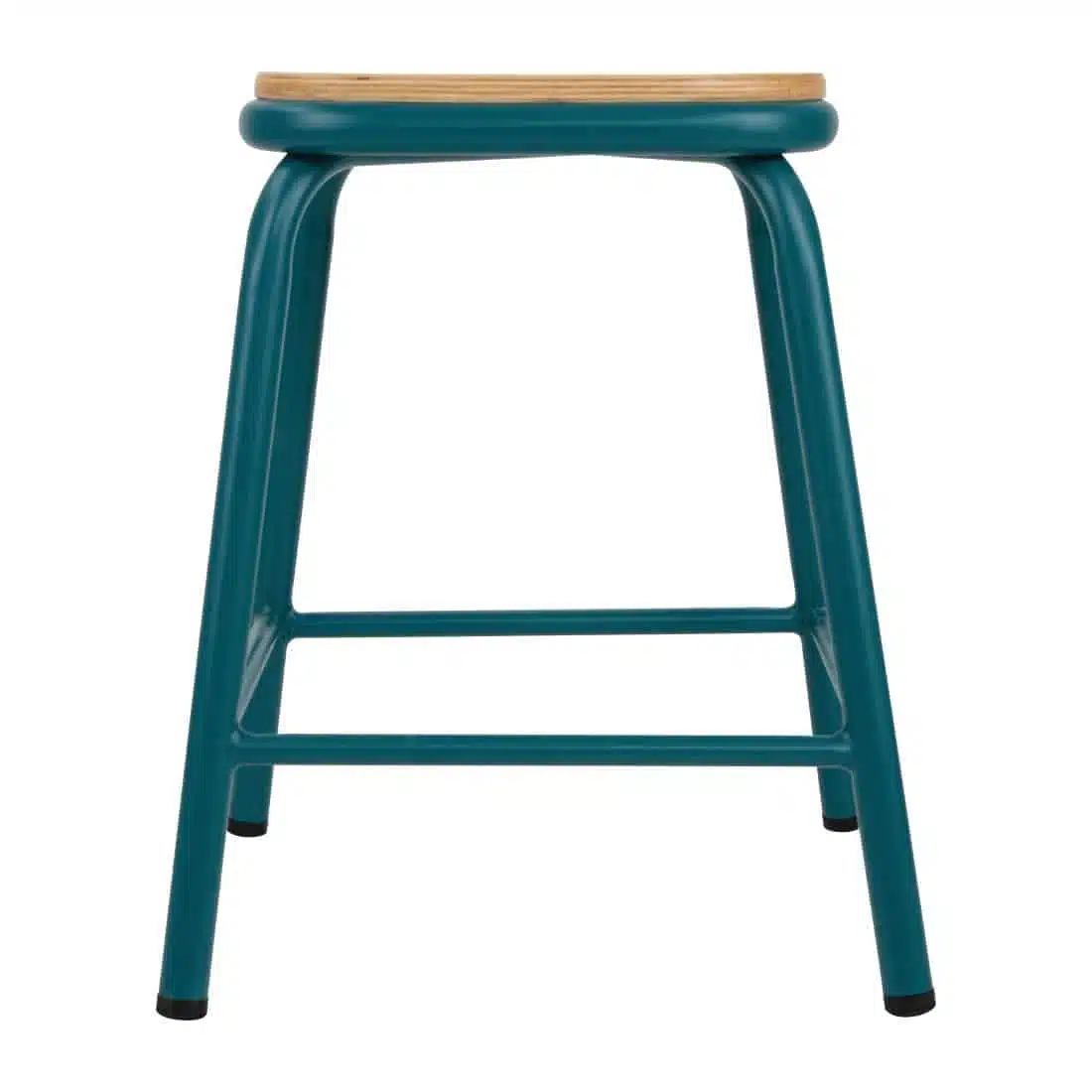 Bolero Cantina Low Stools with Wooden Seat Pad Teal (Pack of 4) - Image 2