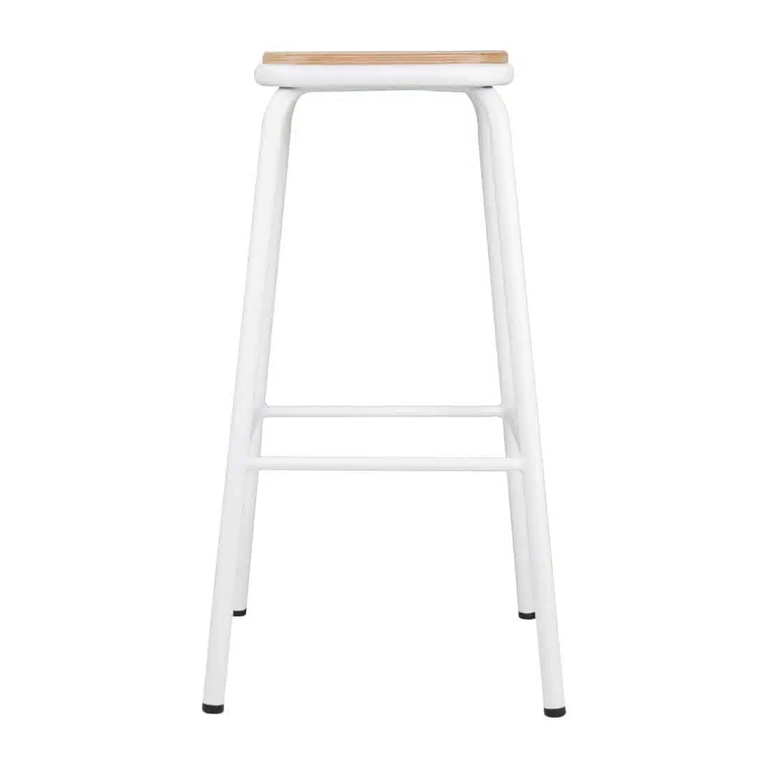 Bolero Cantina High Stools with Wooden Seat Pad White (Pack of 4) - Image 2