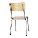 Bolero Cantina Side Chairs with Wooden Seat Pad and Backrest Galvanised (Pack of 4) - Image 3