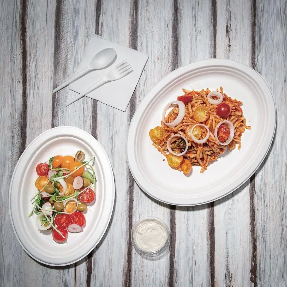 Fiesta Compostable Bagasse Oval Plates 198mm (Pack of 50) - Image 4