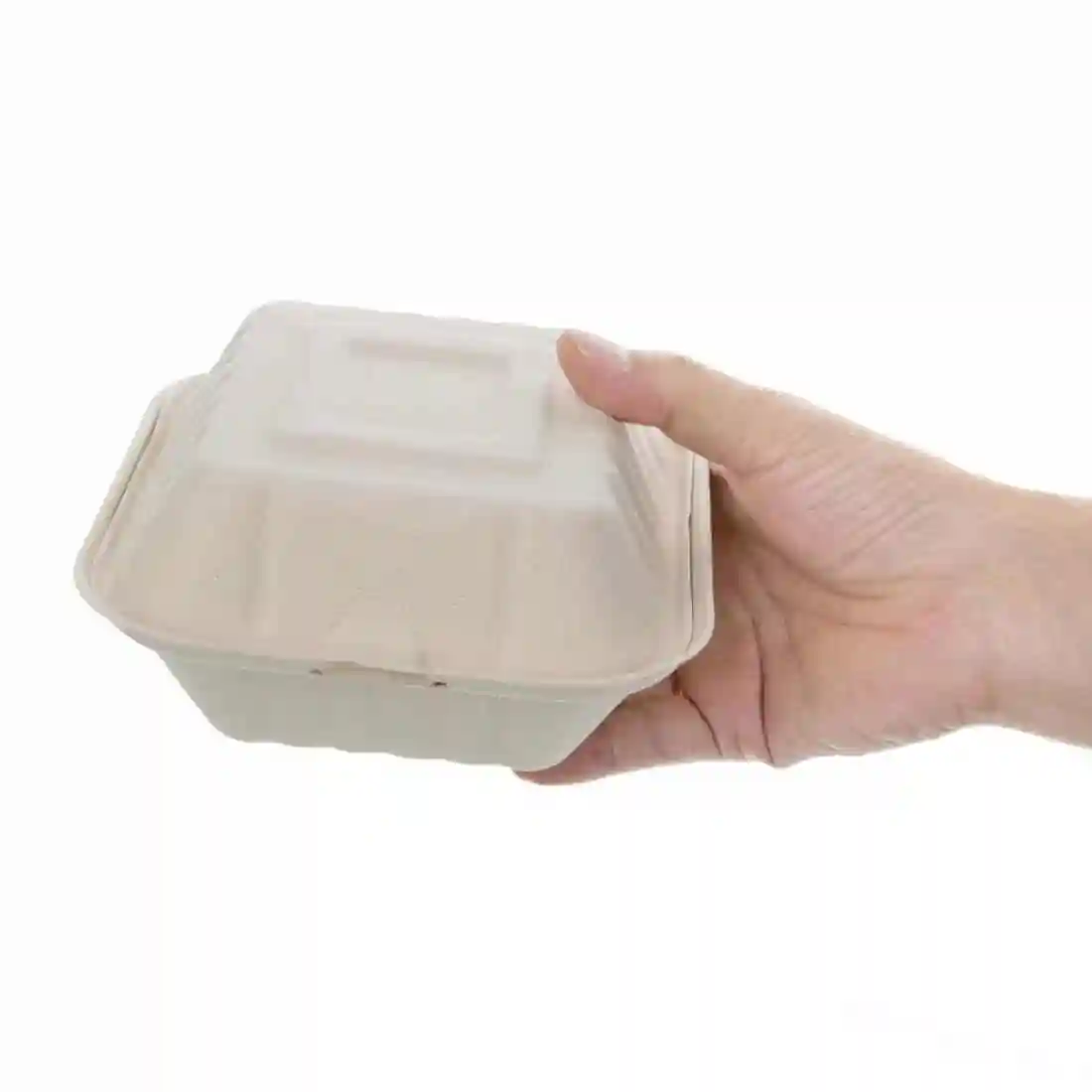 Fiesta Compostable Bagasse Burger Boxes Natural Colour 152mm (Pack of 500) - Image 3