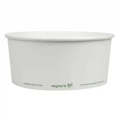 Vegware 185-Series Compostable Bon Appetit Wide PLA-lined Paper Food Bowls 48oz (Pack of 300)