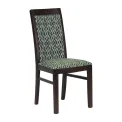 Brooklyn Padded Back Dark Walnut Dining Chair with Green Diamond Padded Seat and Back (Pack of 2) - Image 1