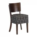 Asti Padded Dark Walnut Dining Chair with Blue Diamond Deep Padded Seat and Back (Pack of 2) - Image 1