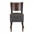 Asti Padded Dark Walnut Dining Chair with Blue Diamond Deep Padded Seat and Back (Pack of 2) - Image 2