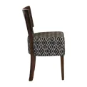 Asti Padded Dark Walnut Dining Chair with Blue Diamond Deep Padded Seat and Back (Pack of 2) - Image 3
