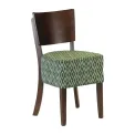 Asti Padded Dark Walnut Dining Chair with Green Diamond Deep Padded Seat and Back (Pack of 2) - Image 1
