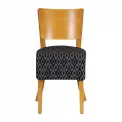 Asti Padded Soft Oak Dining Chair with Blue Diamond Deep Padded Seat and Back (Pack of 2) - Image 2
