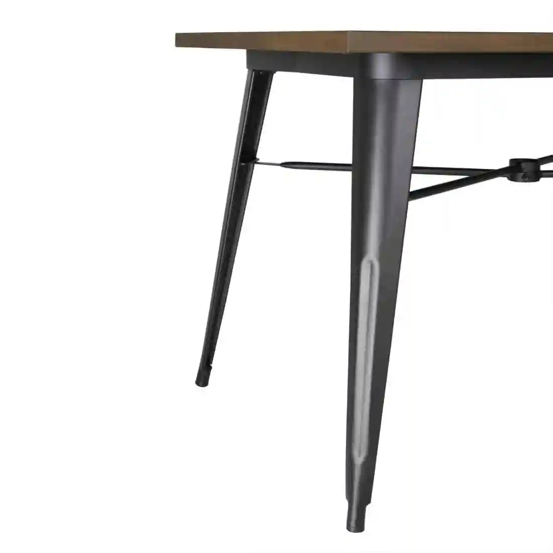 Bolero Complete Outdoor Aluminium Table 120x76x76cm - Dark Wood Effect Finish - Image 3