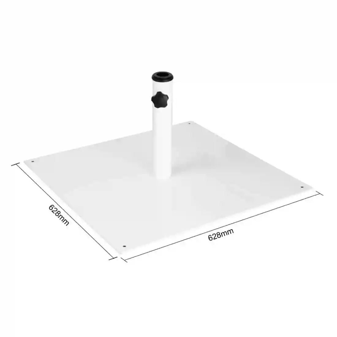 Bolero Flat Metal Parasol Base White - 18kg - Image 4