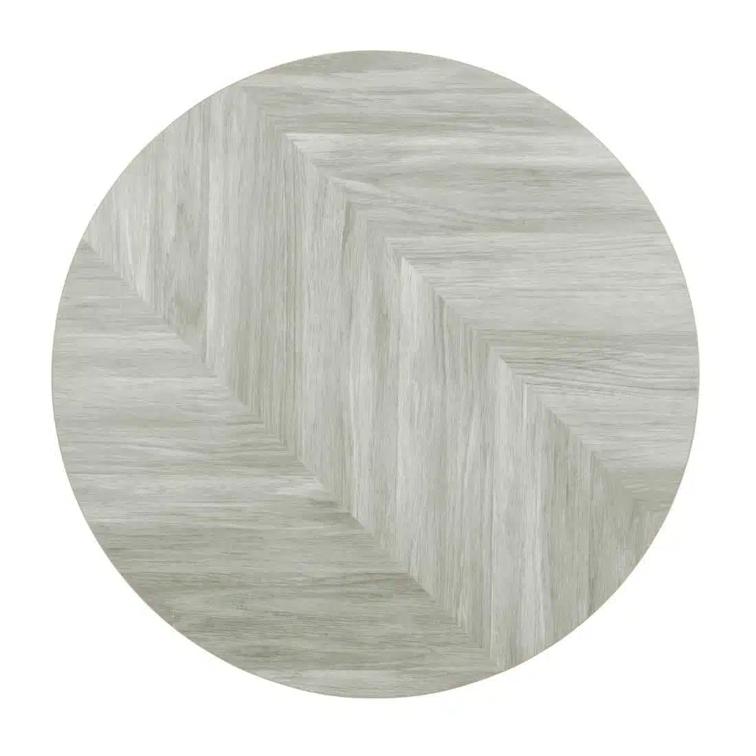 Bolero Pre-Drilled Round Table Top Chevron Design 600mm - Image 2