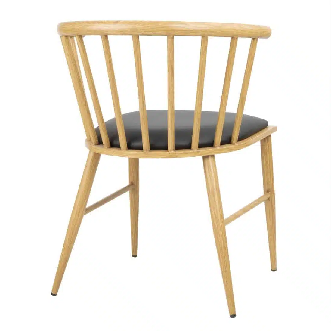 Bolero Harrowdene Padded Metal Side Chairs Wood Effect (Pack of 2) - Image 4