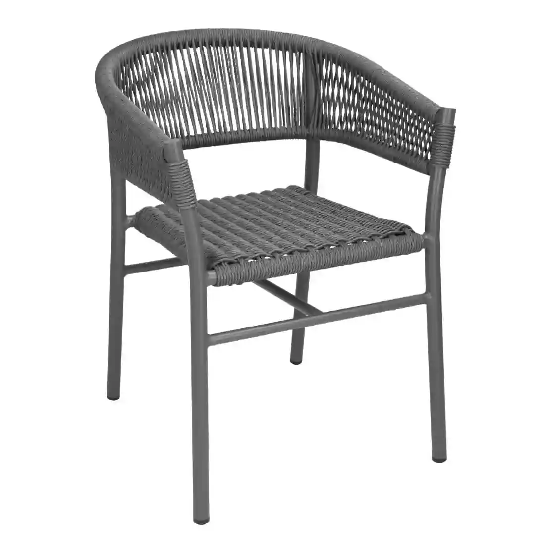 Bolero Florence Grey Mix Rope Twist Wicker Chairs (Pack of 2) - Image 1