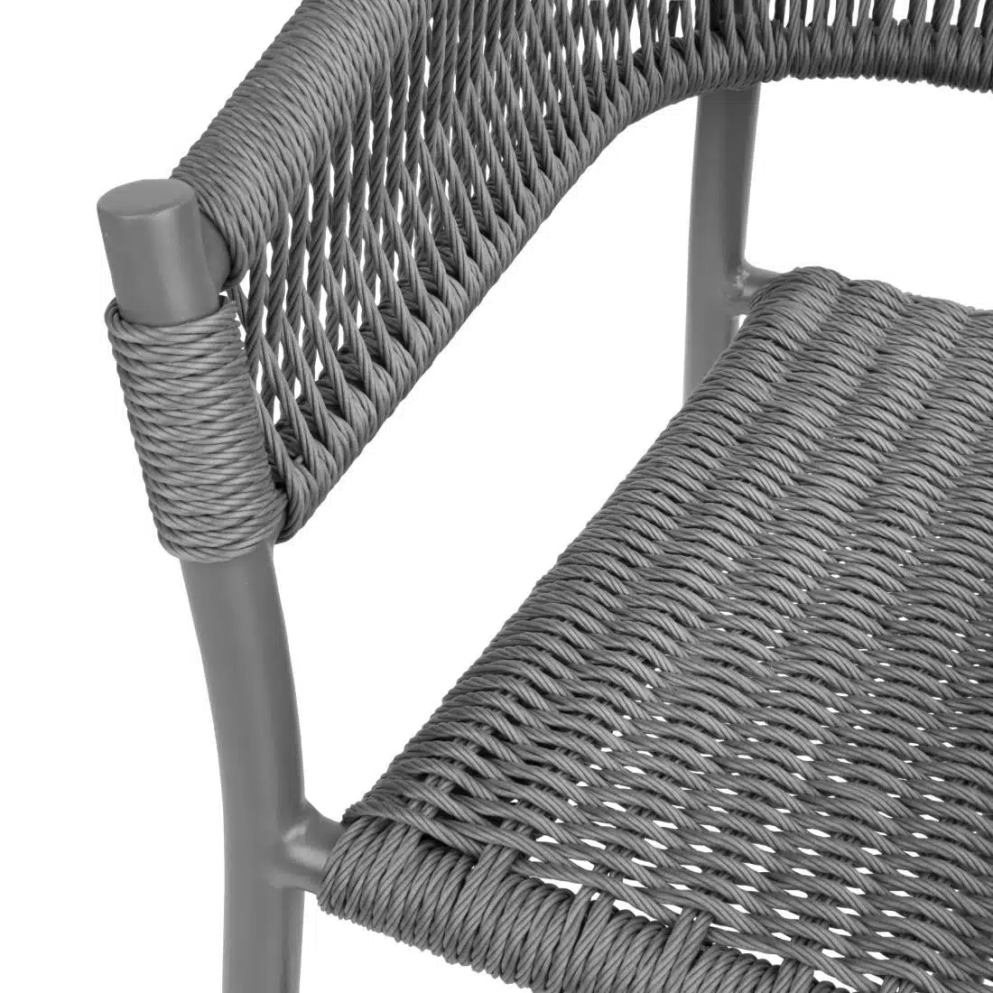Bolero Florence Grey Mix Rope Twist Wicker Chairs (Pack of 2) - Image 5