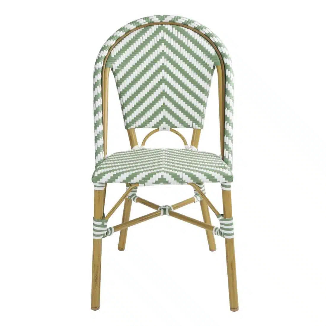 Bolero Parisian Style Rattan Side Chair Light Green (Pack of 2) - Image 2