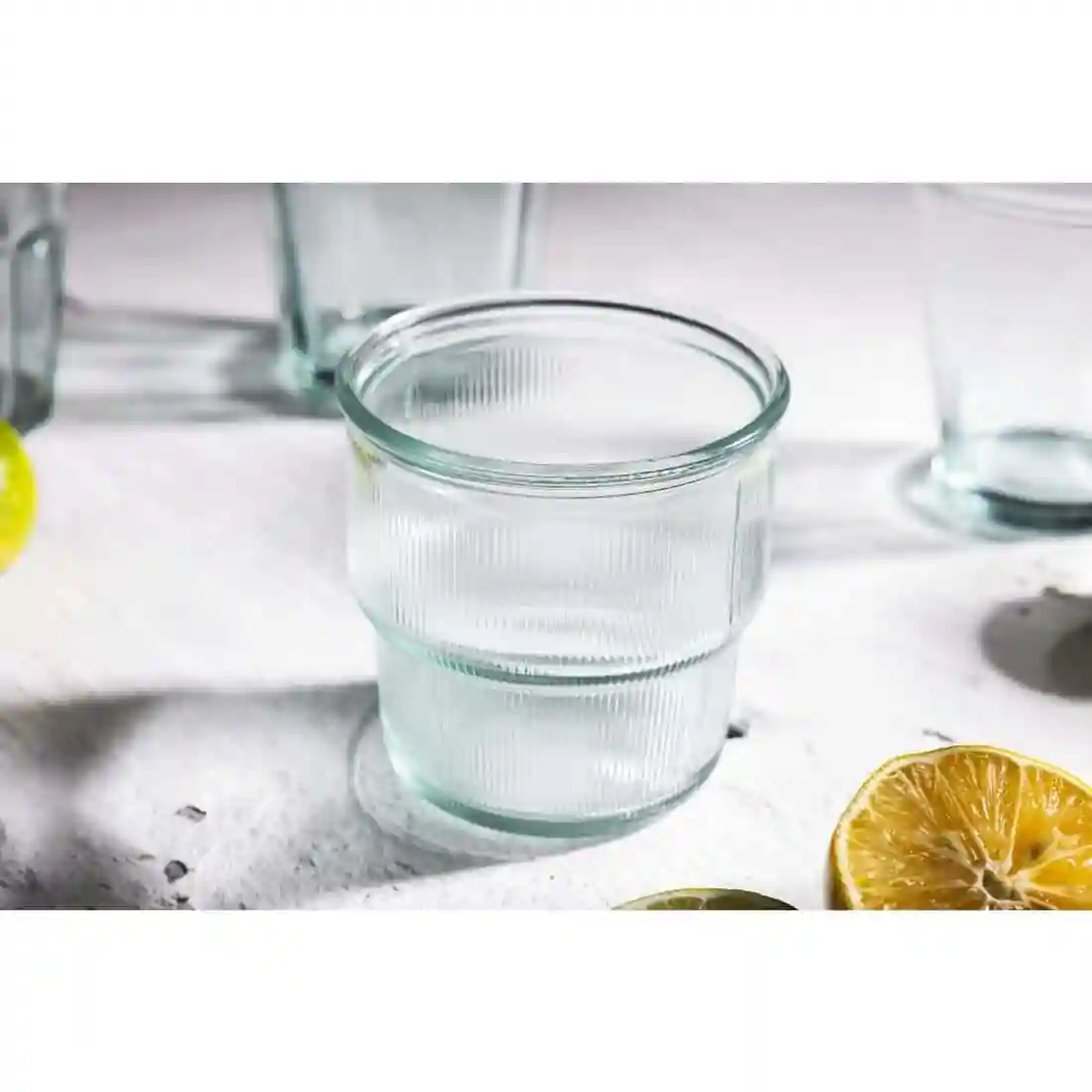 Olympia Recycled Glass Ribbed Stackable Tumblers 300ml (6 pack) - Image 7