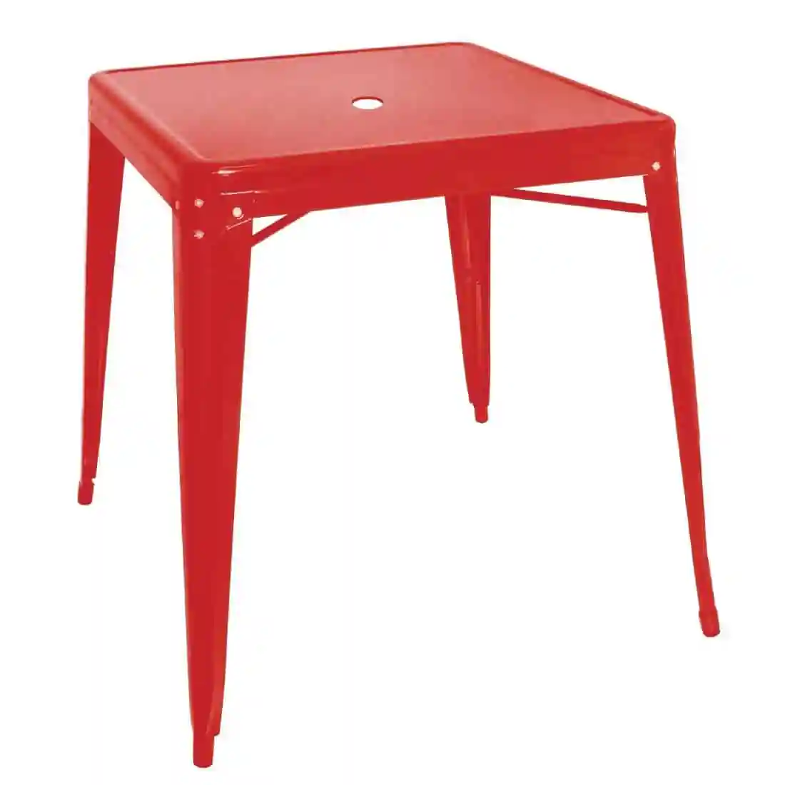 Bolero Bistro Square Steel Table Red 668mm (Single) - Image 1